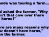 A blonde was touring a farm.