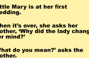 Little Mary is at her first wedding.