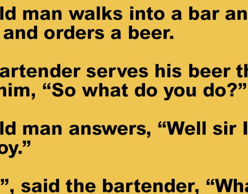 An old man walks into a bar and orders a beer