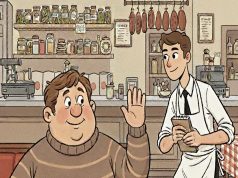 John goes to the deli for some soup.