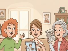 Three women were sitting around